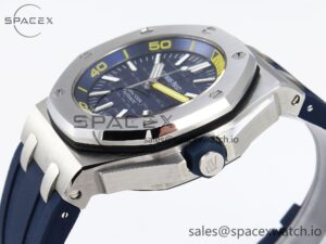 Audermars Piguet Royal Oak Offshore Diver 15710 IPF 1:1 Best Edition Blue Dial on Blue Rubber Strap SA3120 Super Clone - Image 7