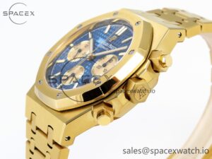 Audermars Piguet Royal Oak Chrono 26331 YG IPF 1:1 Best Edition Blue/YG Dial on YG Bracelet A7750 - Image 7