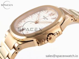 Patek Philippe NAUTILUS 7118 LADIES RG PPF 1:1 BEST EDITION WHITE DIAL ON RG BRACELET 324CS - Image 7