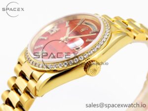 Rolex DayDate 36mm YG/YG Pres Dia Orange Gradient Dial RAF A2834 - Image 7