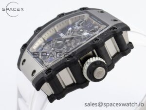 Richard Mille RM21-01 SS Tourbillon RMF Best Edition Skeleton Dial on White Rubber Strap - Image 7