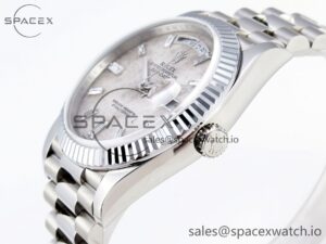 Rolex Day Date 40 BPF Best Edition Meteorite Diamonds Dial on SS Bracelet A2836 - Image 7