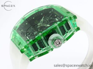 Richard Mille RM035 Green Transparent RMF Best Edition Skeleton Dial on Translucent Rubber Strap Clone RMUL2 - Image 7