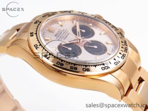 Rolex Daytona 116505 Clean 1:1 Best Edition Silver Dial RG Markers on RG Bracelet SA4130 V2 - Image 8
