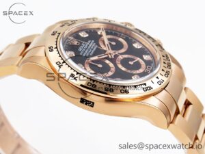 Rolex Daytona 116505 Clean 1:1 Best Edition Black Diamonds Dial on RG Bracelet SA4130 V2 - Image 7