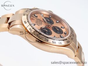 Rolex Daytona 116505 RG OMF Best Edition RG/Black Dial on RG Bracelet A7750 (Slim Movement) - Image 8