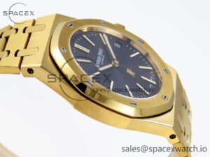 Audermars Piguet Royal Oak 39mm 15202 YG IPF 1:1 Best Edition Blue Textured Dial on YG Bracelet A2121 - Image 8
