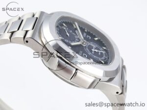 Patek Philippe Nautilus 5990 SS SPPF 1:1 Best Edition Blue Dial on SS Bracelet A28-520 Clone - Image 8