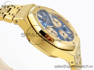 Audermars Piguet Royal Oak Chrono 26331 YG IPF 1:1 Best Edition Blue/YG Dial on YG Bracelet A7750 - Image 8