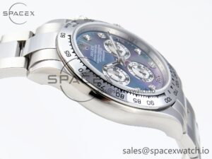 Rolex Daytona 116509 SS OMF Best Edition Blue MOP Dial on SS Bracelet A7750 (Slim Movement) - Image 8