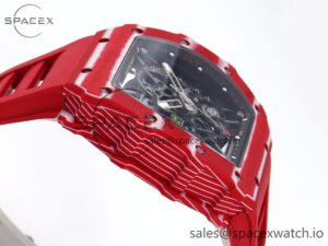 Richard Mille RM035 RED CARBON SONIC BEST EDITION SKELETON DIAL ON RED RUBBER STRAP CLONE RMUL2 - Image 8