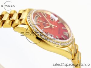 Rolex DayDate 36mm YG/YG Pres Dia Orange Gradient Dial RAF A2834 - Image 8