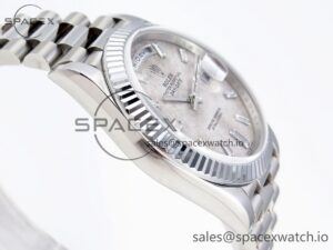 Rolex Day Date 40 BPF Best Edition Meteorite Diamonds Dial on SS Bracelet A2836 - Image 8