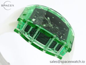 Richard Mille RM035 Green Transparent RMF Best Edition Skeleton Dial on Translucent Rubber Strap Clone RMUL2 - Image 8