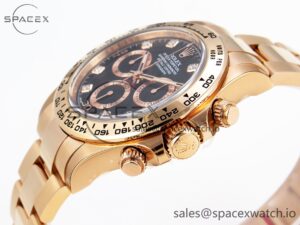 Rolex Daytona 116505 Clean 1:1 Best Edition Black Diamonds Dial on RG Bracelet SA4130 V2 - Image 8