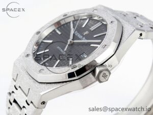 Audermars Piguet Royal Oak 41mm Frosted SS APSF 1:1 Best Edition Gray Textured Dial on SS Bracelet SA3120 Super Clone - Image 7