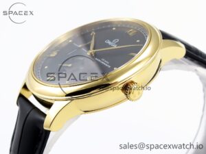 Omega De Ville Power Reserve YG MKF 1:1 Best Edition Black Dial on Black Leather Strap A8810 - Image 7