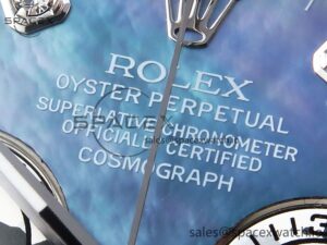 Rolex Daytona 116509 SS OMF Best Edition Blue MOP Dial on SS Bracelet A7750 (Slim Movement) - Image 9