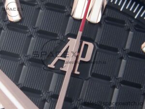 Audermars Piguet Royal Oak Offshore 44mm RG Black Ceramic Bezel APF 1:1 Best Edition Black/Silver Dial on Black Rubber Strap A4401 - Image 9