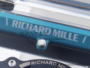 Richard Mille RM055 Transparent SONIC Best Edition Skeleton Blue Dial on White Nylon Strap Clone RMUL2 - Image 8