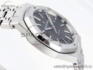 Audermars Piguet Royal Oak 41mm Frosted SS APSF 1:1 Best Edition Gray Textured Dial on SS Bracelet SA3120 Super Clone - Image 8