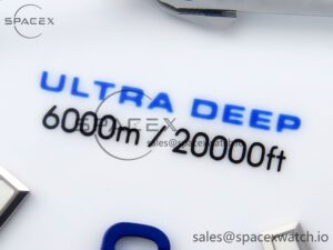 Omega SEAMASTER PLANET OCEAN 6000M ULTRA DEEP 45.5MM SS TF 1:1 BEST EDITION WHITE DIAL BLUE BEZEL ON SS BRACELET A2824 - Image 10