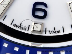 Omega SEAMASTER PLANET OCEAN 6000M ULTRA DEEP 45.5MM SS TF 1:1 BEST EDITION WHITE DIAL BLUE BEZEL ON RUBBER STRAP A2824 - Image 11