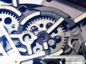 Richard Mille RM035 Black Carbon t+ Best Edition Skeleton Dial on Red Rubber Strap Clone RMUL2 - Image 10