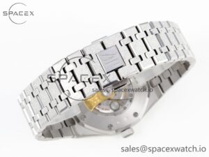 Audermars Piguet Royal Oak 41mm Frosted SS APSF 1:1 Best Edition Blue Textured Dial on SS Bracelet SA3120 Super Clone - Image 15