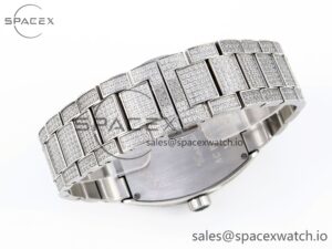Franck Muller Vanguard SS Full Diamonds ABF Best Edition Diamonds Black Dial on Diamonds Bracelet A2824 - Image 15