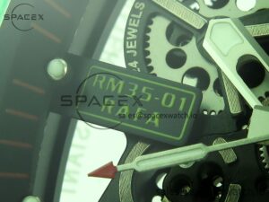 Richard Mille RM035 Green Transparent RMF Best Edition Skeleton Dial on White Rubber Strap Clone RMUL2 - Image 10