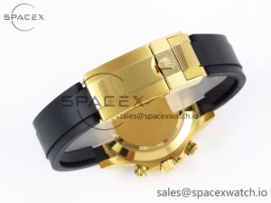 Rolex Daytona 116518 APSF 1:1 Best Edition YG/Black Dial on Oysterflex Rubber Strap SH4130 - Image 16