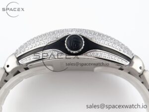 Franck Muller Vanguard SS Full Diamonds ABF Best Edition Diamonds White Dial on Diamonds Bracelet A2824 - Image 14