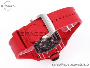 Richard Mille RM035 RED CARBON SONIC BEST EDITION SKELETON DIAL ON RED RUBBER STRAP CLONE RMUL2 - Image 15