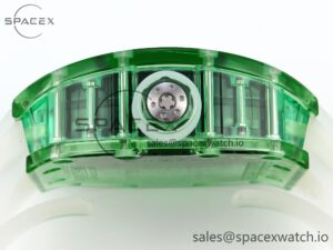 Richard Mille RM035 Green Transparent RMF Best Edition Skeleton Dial on Translucent Rubber Strap Clone RMUL2 - Image 13