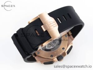 Audermars Piguet Royal Oak Offshore 44mm RG Black Ceramic Bezel APF 1:1 Best Edition Black/Silver Dial on Black Rubber Strap A4401 - Image 16