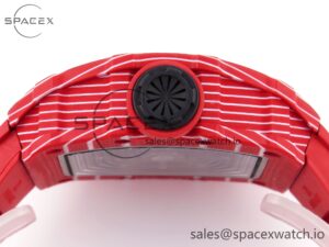 Richard Mille RM035 RED CARBON SONIC BEST EDITION SKELETON DIAL ON RED RUBBER STRAP CLONE RMUL2 - Image 14