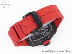 Richard Mille RM035 Black Carbon t+ Best Edition Skeleton Dial on Red Rubber Strap Clone RMUL2 - Image 16