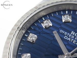Rolex DateJust 36 126234 Clean 1:1 Best Edition 904L Steel Blue Textured Diamonds Dial on Jubilee Bracelet VR3235 - Image 12