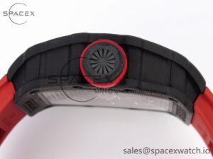 Richard Mille RM035 Black Carbon t+ Best Edition Skeleton Dial on Red Rubber Strap Clone RMUL2 - Image 15