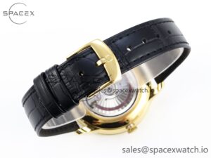 Omega De Ville Power Reserve YG MKF 1:1 Best Edition Black Dial on Black Leather Strap A8810 - Image 16