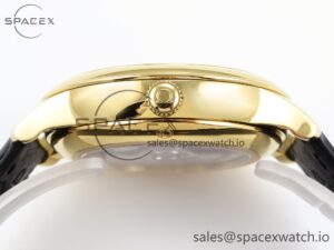 Omega De Ville Power Reserve YG MKF 1:1 Best Edition Black Dial on Black Leather Strap A8810 - Image 15