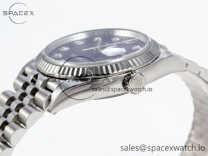 Rolex DateJust 36 126234 Clean 1:1 Best Edition 904L Steel Blue Textured Diamonds Dial on Jubilee Bracelet VR3235 - Image 7
