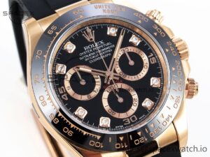 Rolex Daytona 116515 Clean 1:1 Best Edition Black Diamonds Dial on Oysterflex Strap SA4130 V2 - Image 3