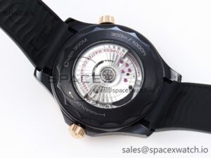 SEAMASTER 300M 43.5MM BLACK CERAMIC VSF 1:1 BEST EDITION BLACK DIAL RG BEZEL ON BLACK RUBBER STRAP A8806 - Image 15