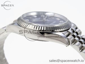 Rolex DateJust 36 126234 Clean 1:1 Best Edition 904L Steel Blue Textured Diamonds Dial on Jubilee Bracelet VR3235 - Image 8