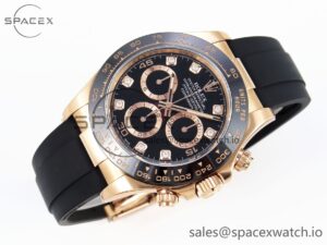 Rolex Daytona 116515 Clean 1:1 Best Edition Black Diamonds Dial on Oysterflex Strap SA4130 V2 - Image 6