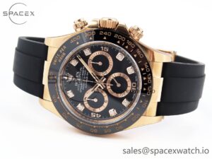 Rolex Daytona 116515 Clean 1:1 Best Edition Black Diamonds Dial on Oysterflex Strap SA4130 V2 - Image 5