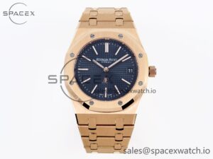 Audermars Piguet Royal Oak 39mm 15202 RG IPF 1:1 Best Edition Blue Textured Dial on RG Bracelet A2121