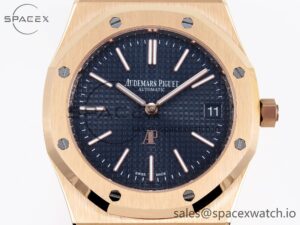 Audermars Piguet Royal Oak 39mm 15202 RG IPF 1:1 Best Edition Blue Textured Dial on RG Bracelet A2121 - Image 2